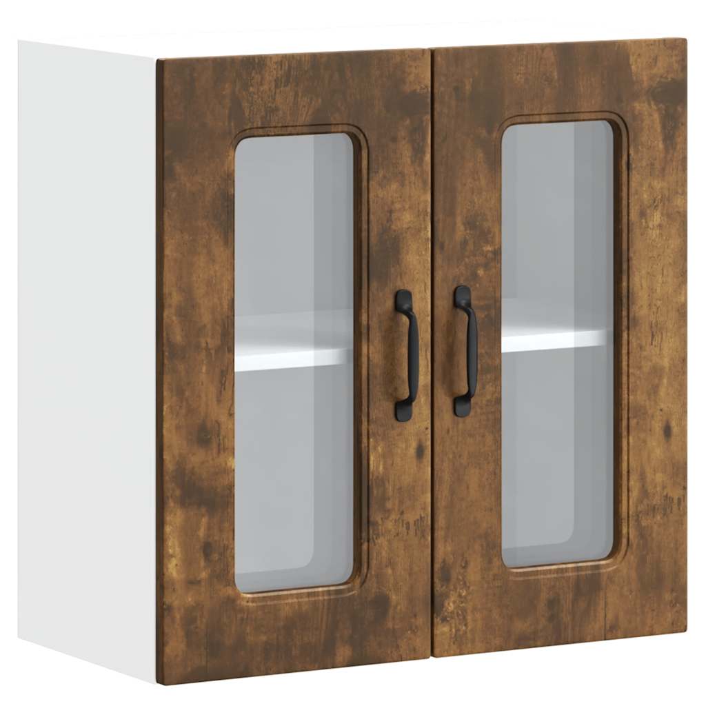 Pensile da Cucina con Porta in Vetro Kalmar Rovere Fumo