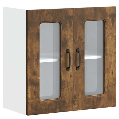 Pensile da Cucina con Porta in Vetro Kalmar Rovere Fumo