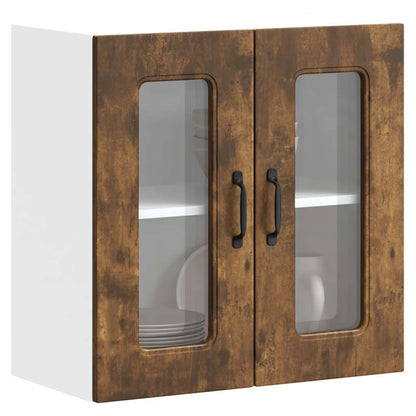 Pensile da Cucina con Porta in Vetro Kalmar Rovere Fumo