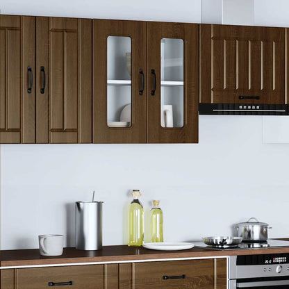Pensile da Cucina con Porta in Vetro Kalmar Rovere Marrone