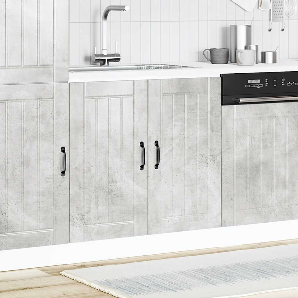 Mobile Base Lavello Lucca Grigio Cemento in Legno Multistrato