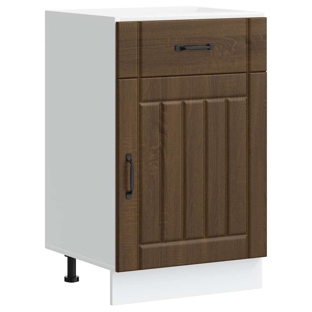 Base da Cucina Lucca Rovere Marrone in Legno Multistrato