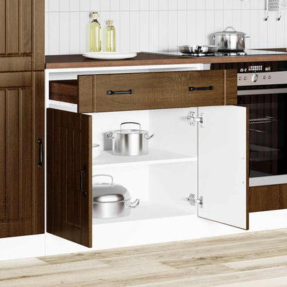 Base da Cucina Lucca Rovere Marrone in Legno Multistrato