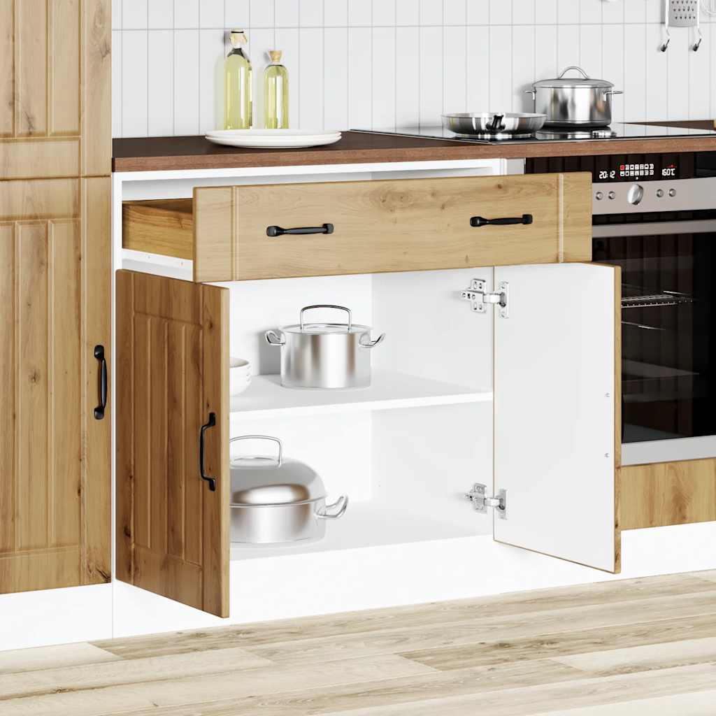 Base da Cucina Lucca Rovere Artigianale in Legno Multistrato