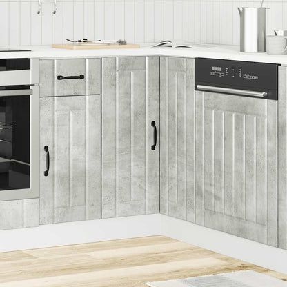 Mobile Base ad Angolo Cucina Lucca Grigio Cemento in Truciolato