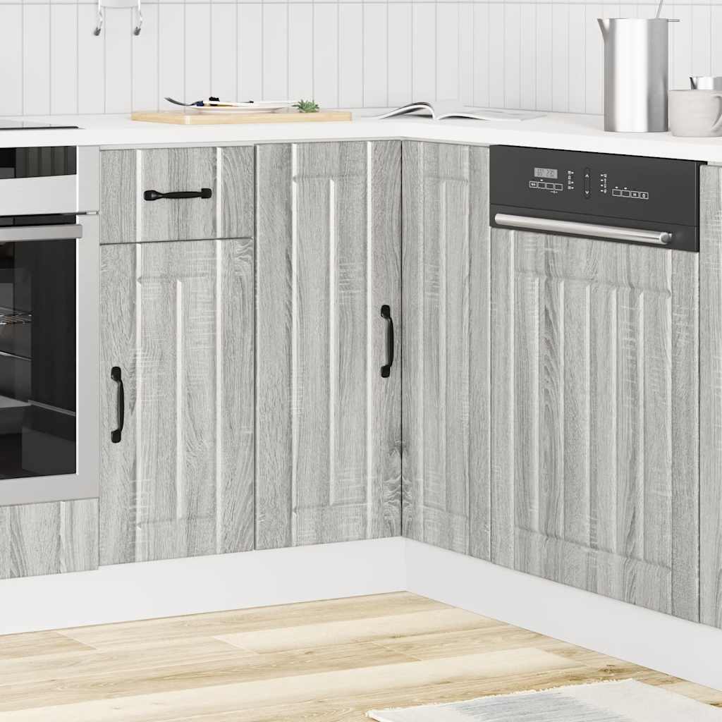 Mobile Base ad Angolo Cucina Lucca Grigio Sonoma in Truciolato