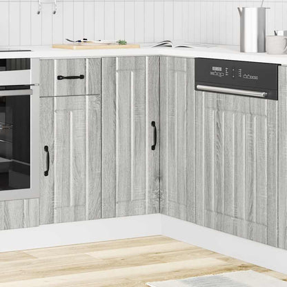 Mobile Base ad Angolo Cucina Lucca Grigio Sonoma in Truciolato