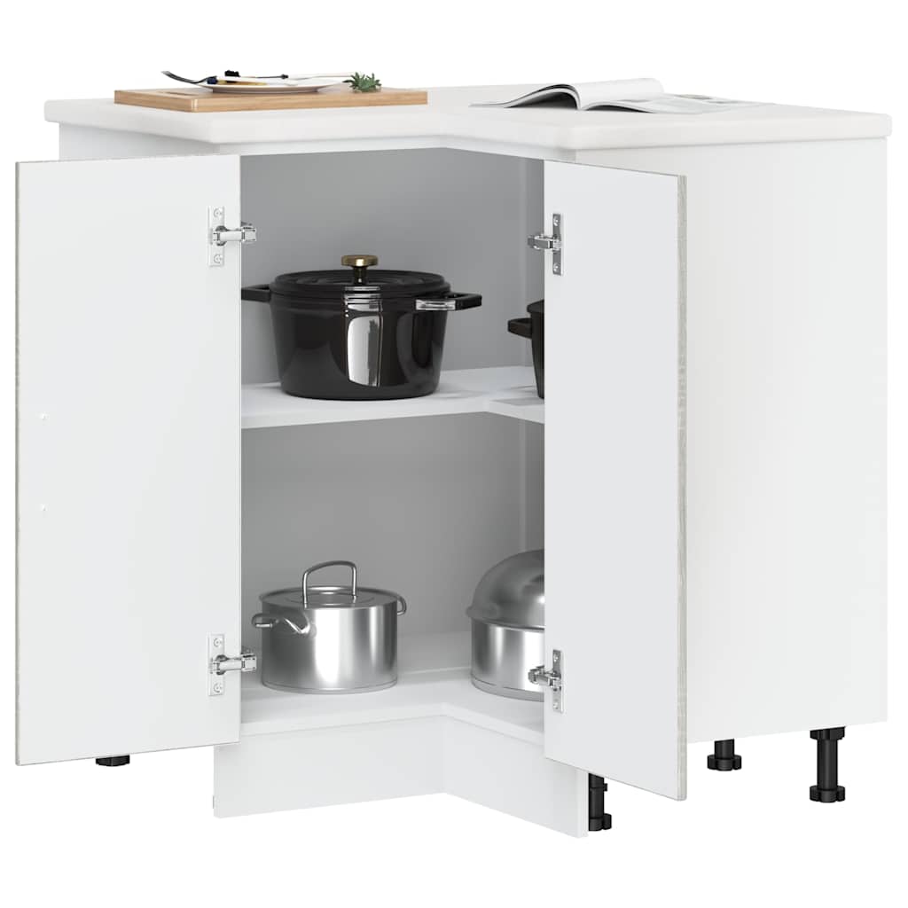 Mobile Base ad Angolo Cucina Lucca Grigio Sonoma in Truciolato