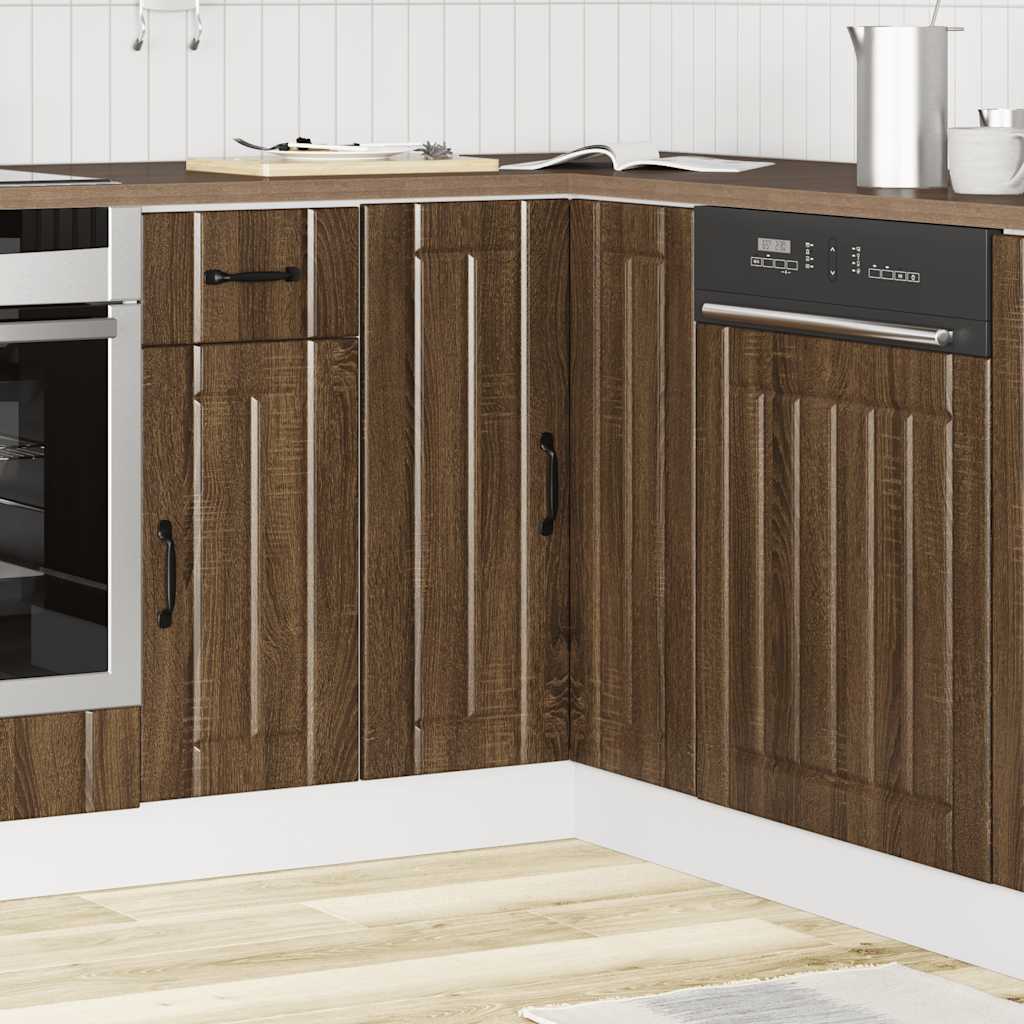 Mobile Base ad Angolo Cucina Lucca Rovere Marrone in Truciolato