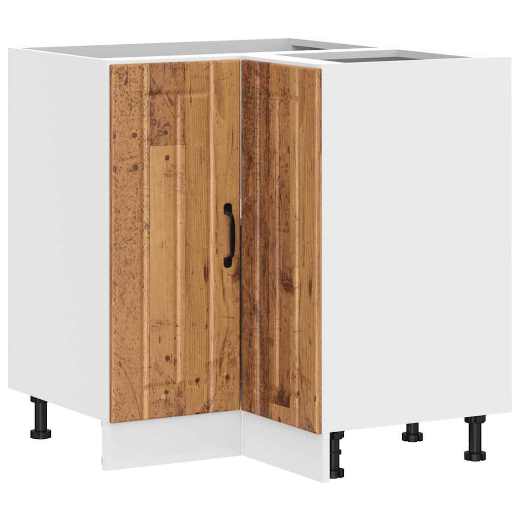 Mobile Base ad Angolo Cucina Lucca Legno Antico in Truciolato