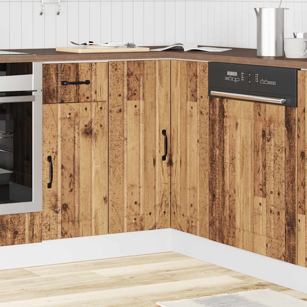 Mobile Base ad Angolo Cucina Lucca Legno Antico in Truciolato