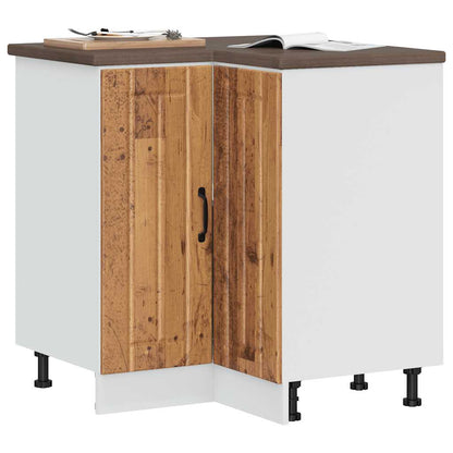 Mobile Base ad Angolo Cucina Lucca Legno Antico in Truciolato