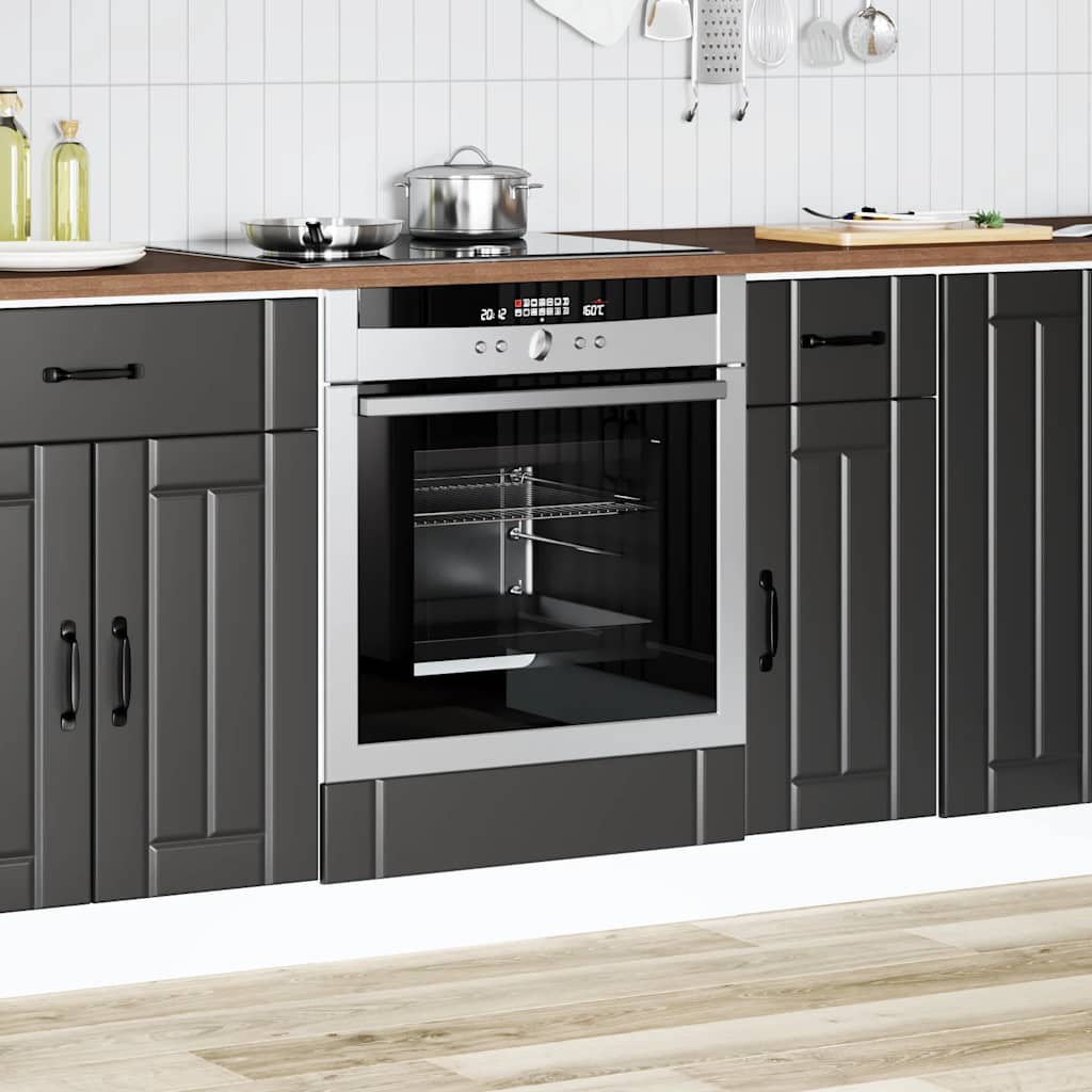 Armadio Forno Lucca Nero in Legno Multistrato