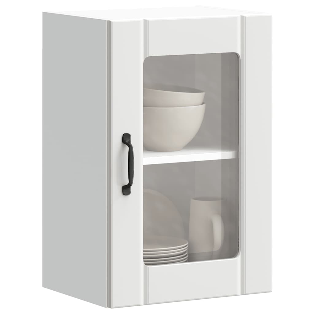 Pensile da Cucina con Porta in Vetro Lucca Bianco
