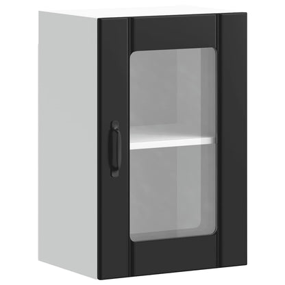 Pensile da Cucina con Porta in Vetro Lucca Nero