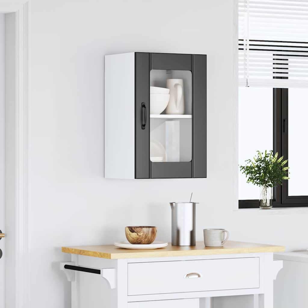 Pensile da Cucina con Porta in Vetro Lucca Nero