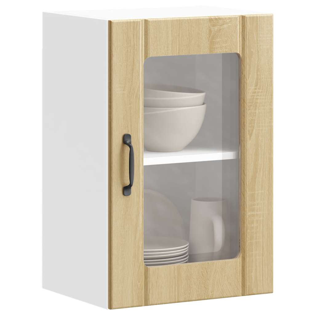 Pensile da Cucina con Porta in Vetro Lucca Rovere Sonoma