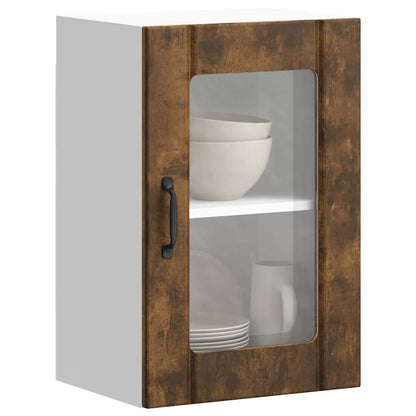 Pensile da Cucina con Porta in Vetro Lucca Rovere Fumo