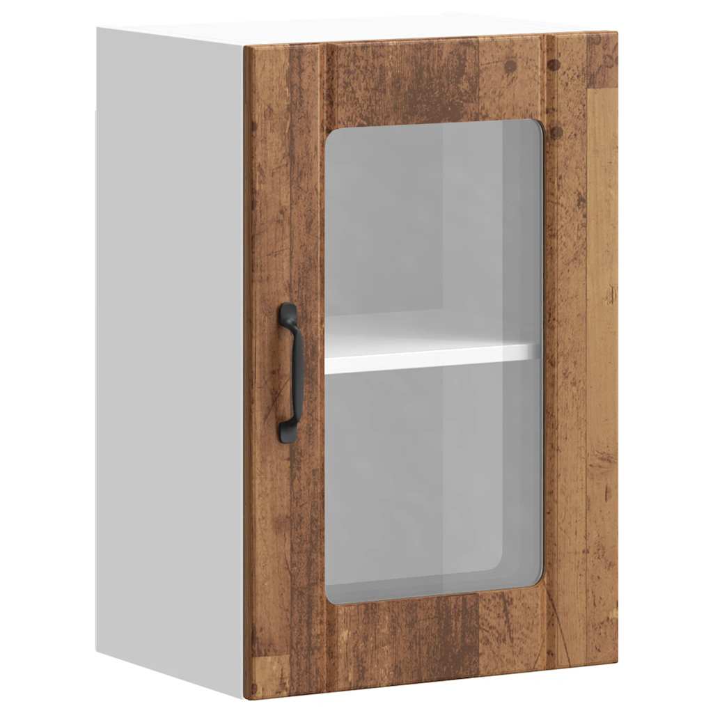 Pensile da Cucina con Porta in Vetro Lucca Legno Antico