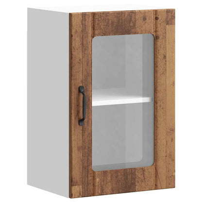 Pensile da Cucina con Porta in Vetro Lucca Legno Antico