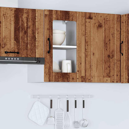 Pensile da Cucina con Porta in Vetro Lucca Legno Antico
