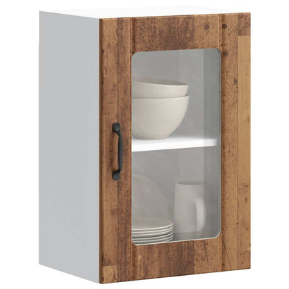 Pensile da Cucina con Porta in Vetro Lucca Legno Antico