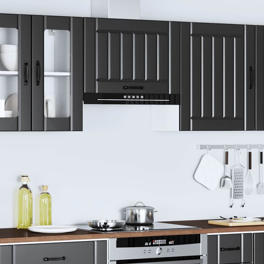 Pensile da Cucina Lucca Nero in Legno Multistrato