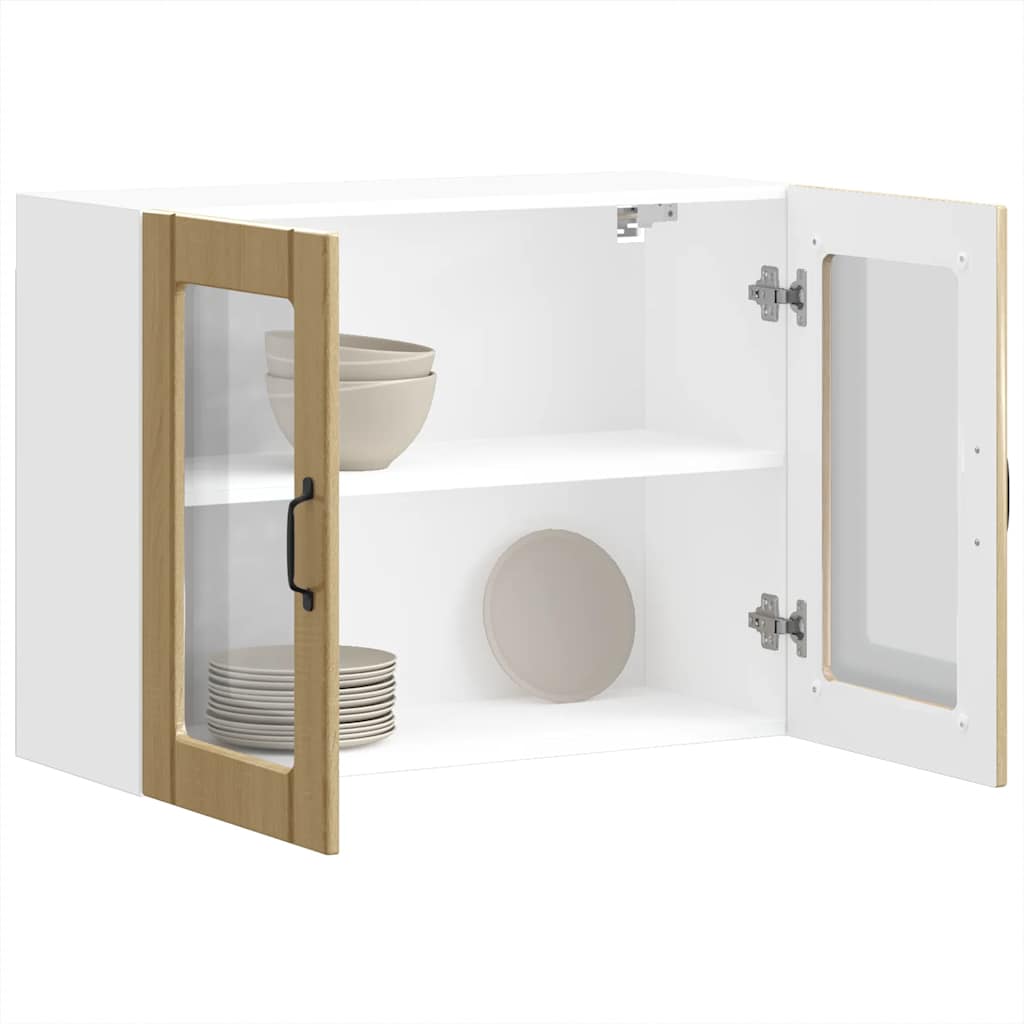 Pensile da Cucina con Porta in Vetro Lucca Rovere Sonoma