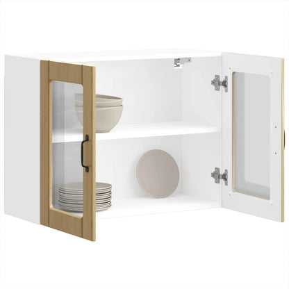 Pensile da Cucina con Porta in Vetro Lucca Rovere Sonoma