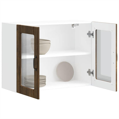 Pensile da Cucina con Porta in Vetro Lucca Rovere Fumo