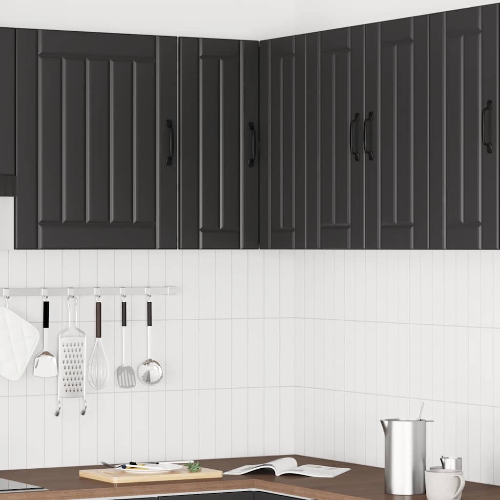 Pensile da Cucina ad Angolo Lucca Nero in Legno Multistrato