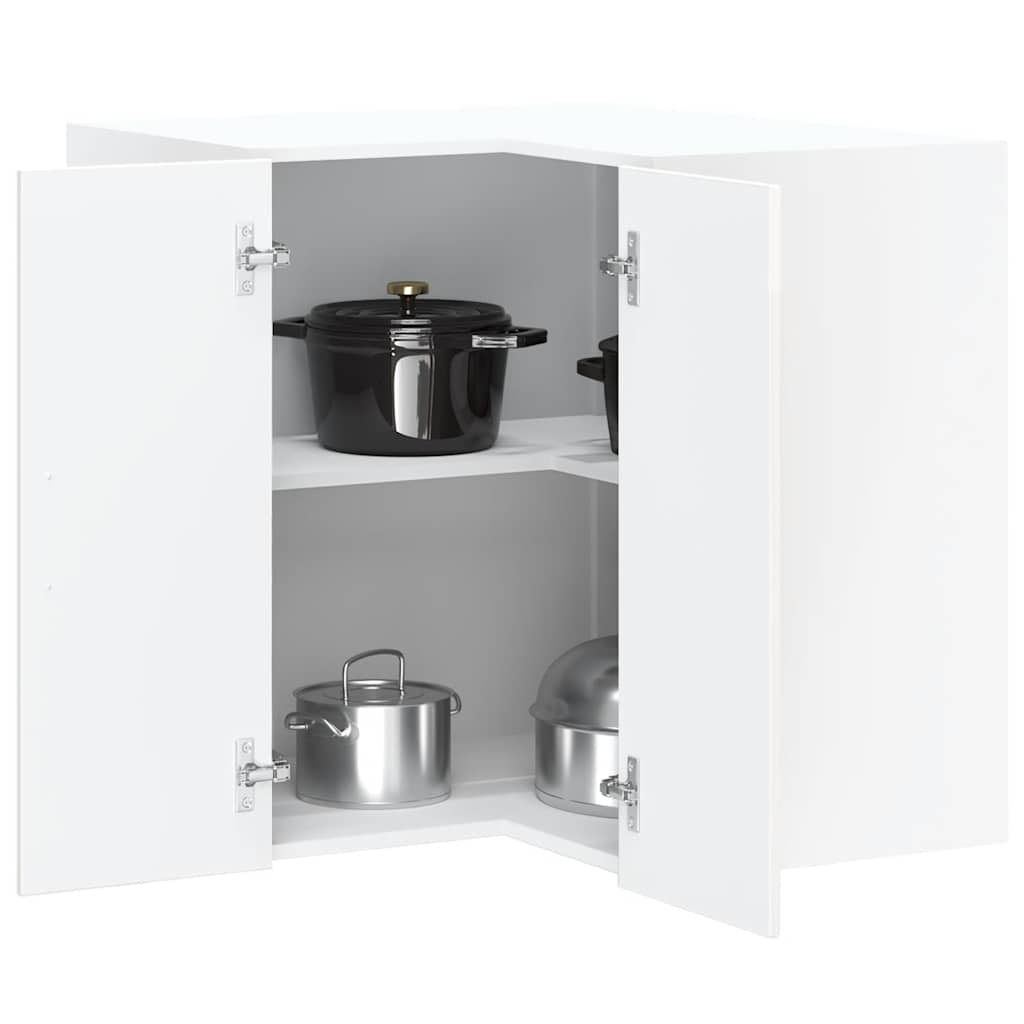 Pensile da Cucina ad Angolo Lucca Bianco Lucido in Truciolato