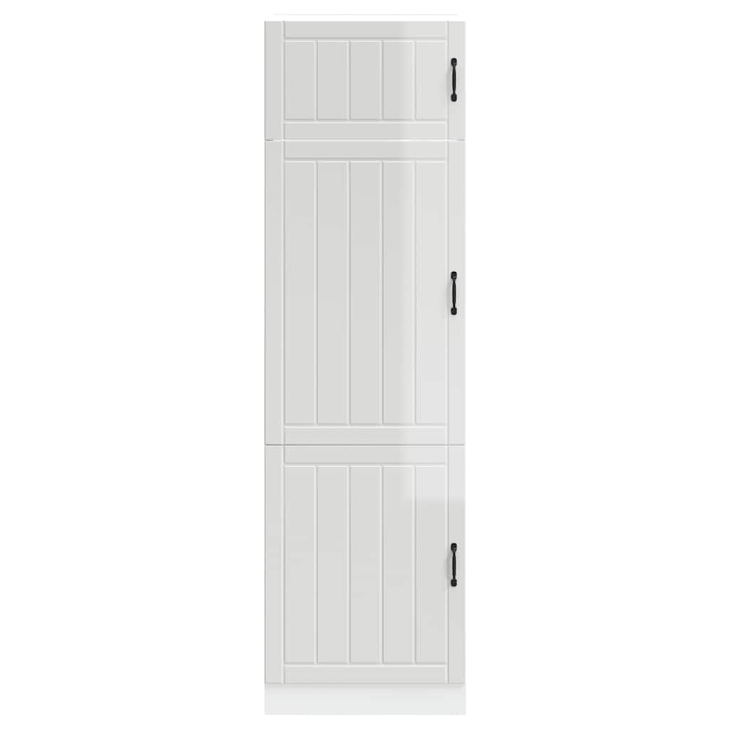 Armadio da Cucina Lucca Bianco Lucido in Legno Multistrato