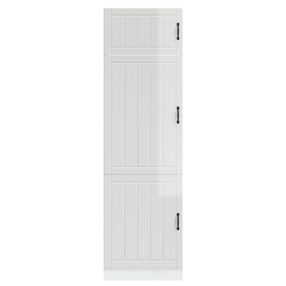 Armadio da Cucina Lucca Bianco Lucido in Legno Multistrato