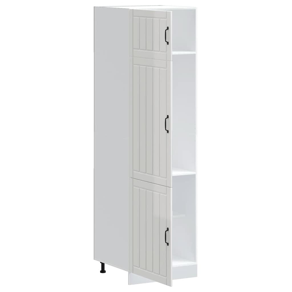 Armadio da Cucina Lucca Bianco Lucido in Legno Multistrato