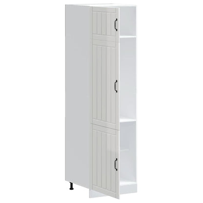 Armadio da Cucina Lucca Bianco Lucido in Legno Multistrato