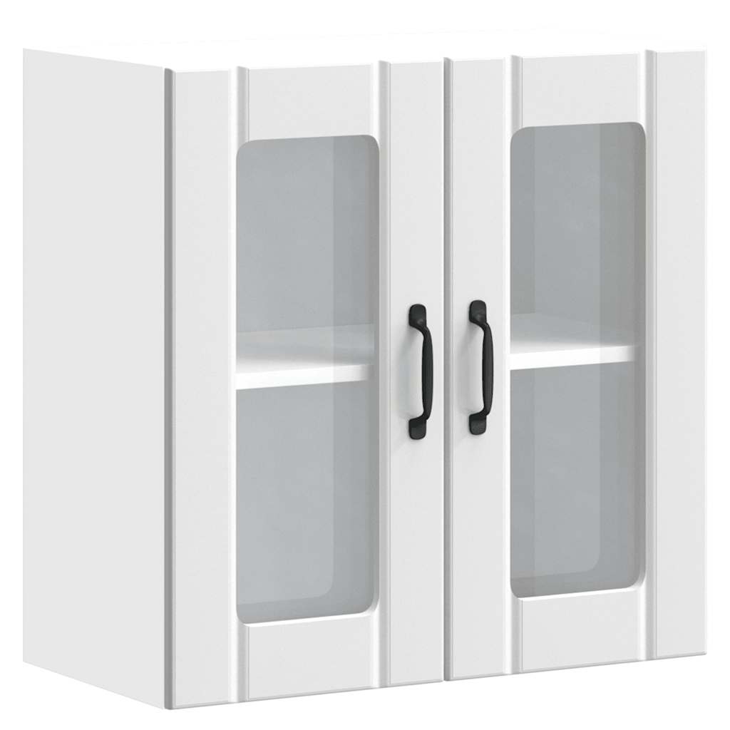 Pensile da Cucina con Porta in Vetro Lucca Bianco Truciolato