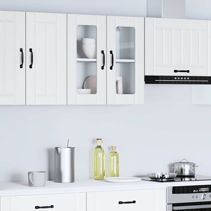 Pensile da Cucina con Porta in Vetro Lucca Bianco Truciolato