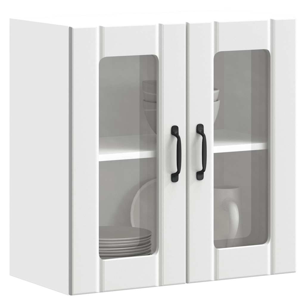 Pensile da Cucina con Porta in Vetro Lucca Bianco Truciolato
