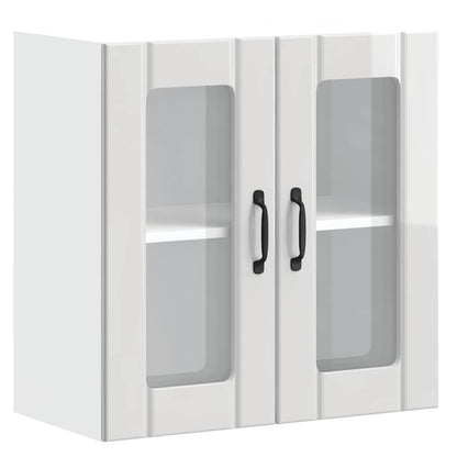 Pensile da Cucina con Porta in Vetro Lucca Bianco Lucido