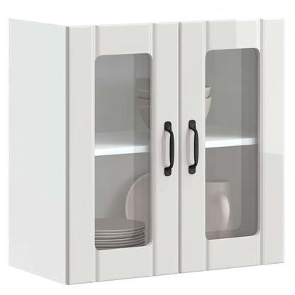 Pensile da Cucina con Porta in Vetro Lucca Bianco Lucido