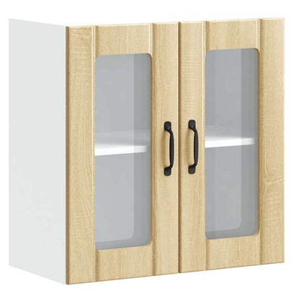 Pensile da Cucina con Porta in Vetro Lucca Rovere Sonoma