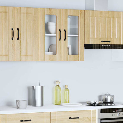 Pensile da Cucina con Porta in Vetro Lucca Rovere Sonoma