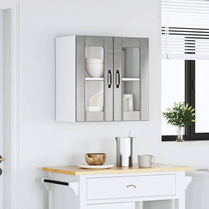 Pensile da Cucina con Porta in Vetro Lucca Grigio Cemento