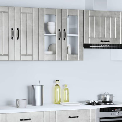 Pensile da Cucina con Porta in Vetro Lucca Grigio Cemento