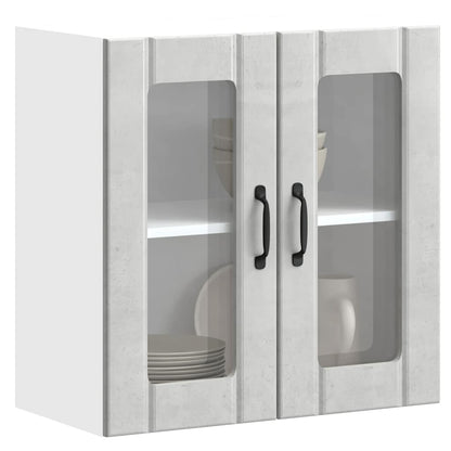 Pensile da Cucina con Porta in Vetro Lucca Grigio Cemento