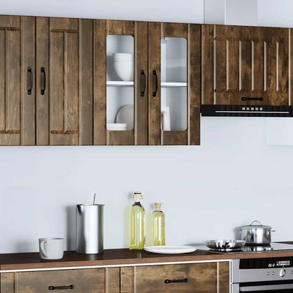 Pensile da Cucina con Porta in Vetro Lucca Rovere Fumo