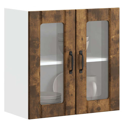 Pensile da Cucina con Porta in Vetro Lucca Rovere Fumo