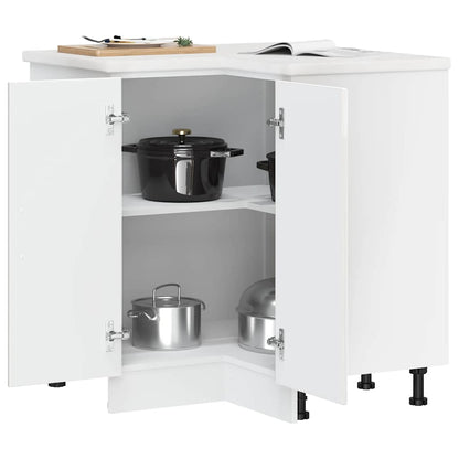 Base ad Angolo Cucina Porto Bianco Lucido in Legno Multistrato