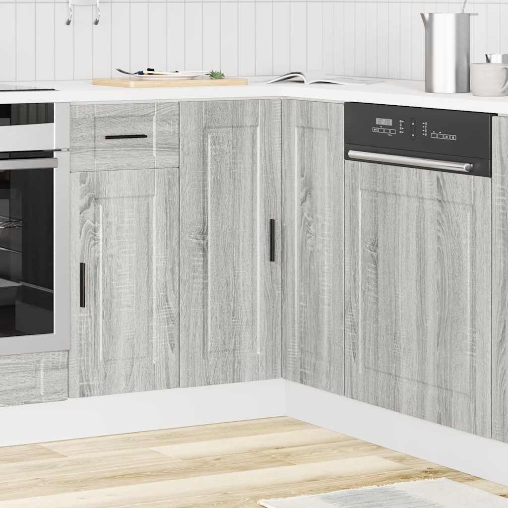 Base ad Angolo Cucina Porto Grigio Sonoma in Legno Multistrato